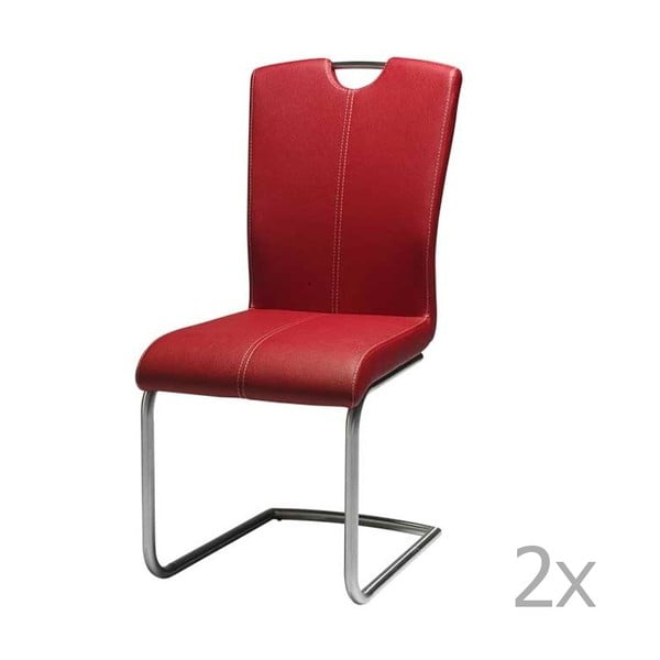 Sada 2 červených jídelních židlí Furnhouse Lotus
