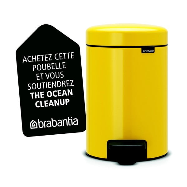 Žlutý pedálový odpadkový koš Brabantia Newicon, 3 l-image-2