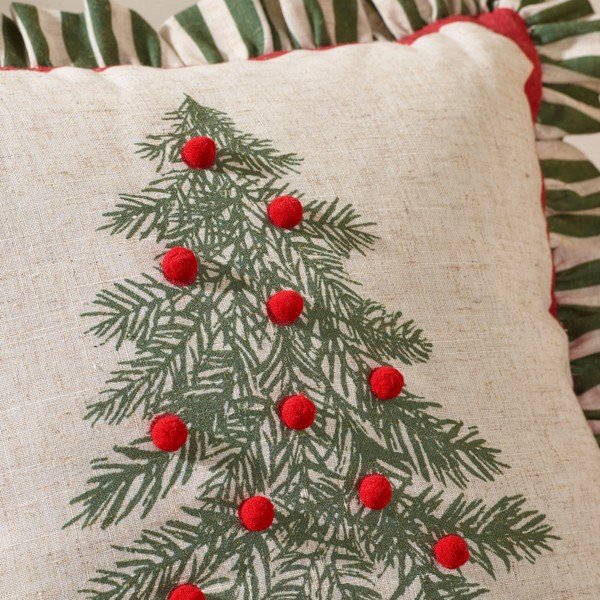 Dekoratiivne padi jõulumotiiviga 45x45 cm Frilled Christmas Tree - Catherine Lansfield-image-2