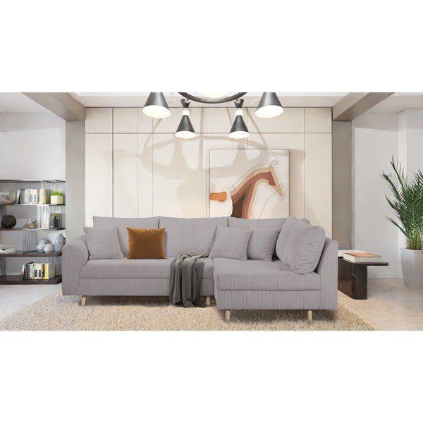 Hall velvetist nurgadiivan (parem nurk) Ariella - Ropez-image-1