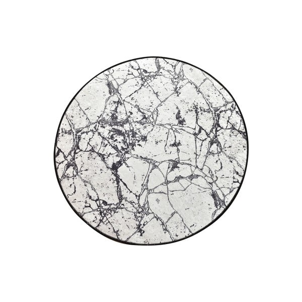 Must-valge marmorist vannitoa vaip, ø 100 cm - Foutastic