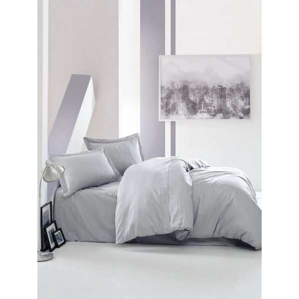 Hall puuvillane voodipesu koos voodilinaga kaheinimesevoodile , 200 x 220 cm Elegant - Mijolnir