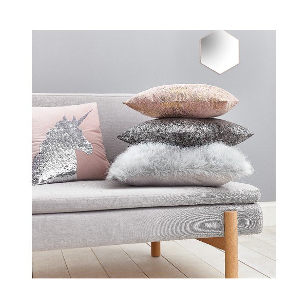 Bílý povlak na polštář z umělé kožešiny Catherine Lansfield Metallic Fur, 45 x 45 cm-image-1
