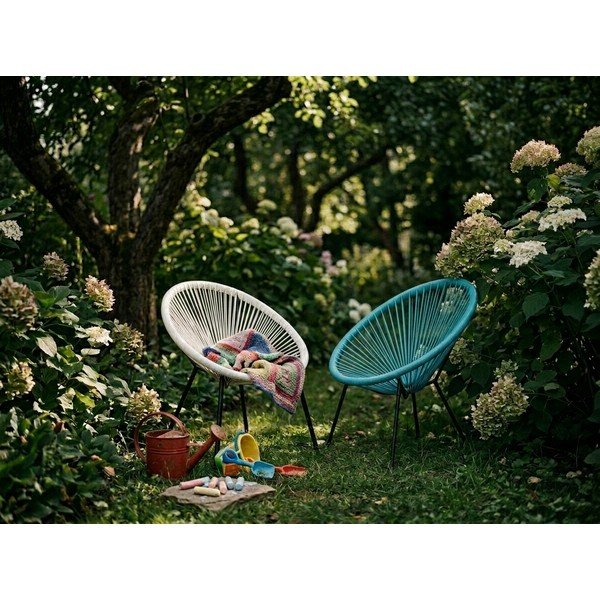 Laste valge rotangist tugitool , 50,5 x 62 x 55,5 cm Avocado - Bonami Essentials-image-4