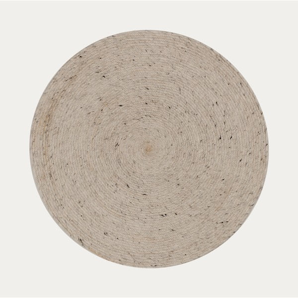 Helehall-elevandiluu värvi käsitsi kootud villane ümmargune vaip ø 200 cm Takashi - Kave Home-image-4