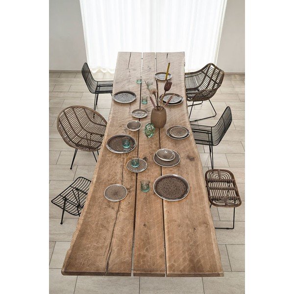 Must-puiduvärvi rotangist taburett Sokna – Villa Collection-image-1