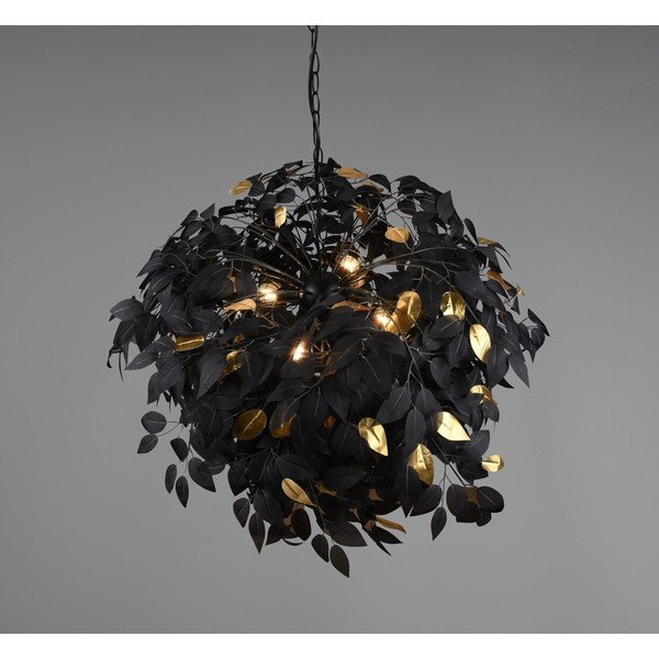 Must metallist ripplamp plastmassist varjuga, ø 70 cm Leavy - Reality-image-1