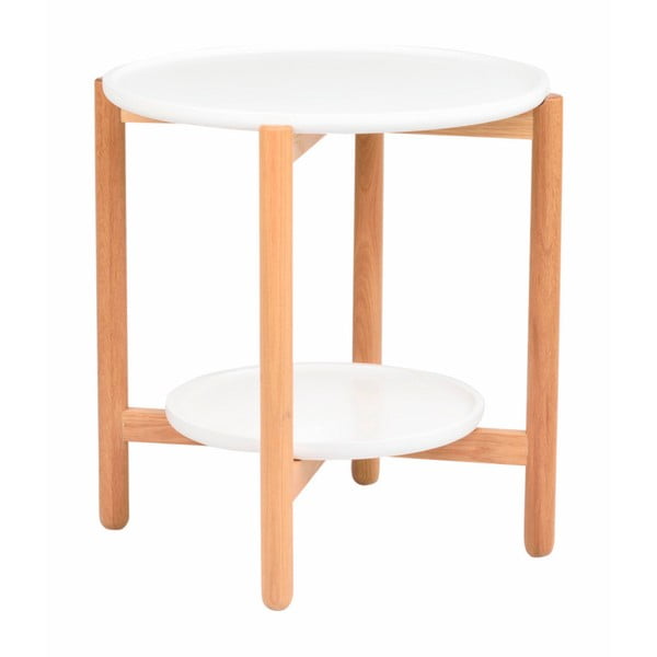 Bílý dubový stolek Folke Wendigo, ⌀ 55 cm