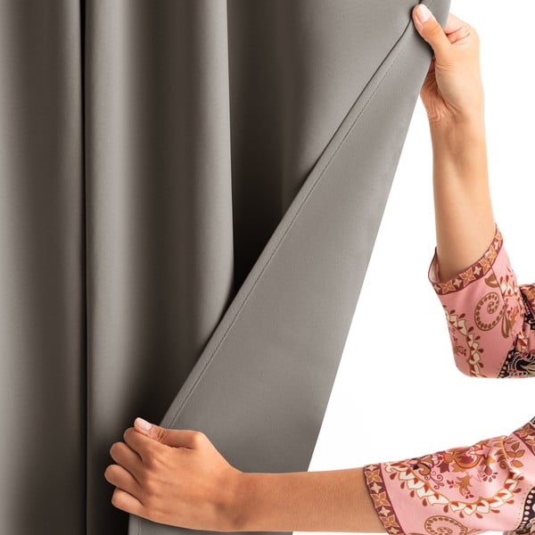 Pruunikashall pimendav termokardin 140x245 cm Pleat - Restilo-image-4