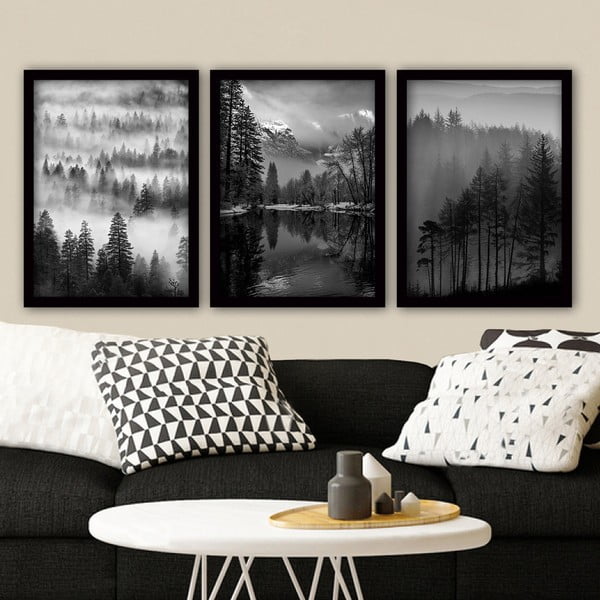 Maalid 3 tk 35x45 cm komplektis Black & White - Wallity-image-1
