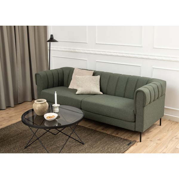 Must klaaspinnaga diivanilaud ø 80 cm Cuxton - Actona-image-2