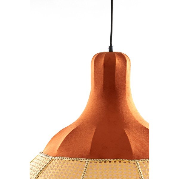 Oranž rippvalgusti tekstiilist varjuga ø 50 cm Mizia - Light & Living-image-3
