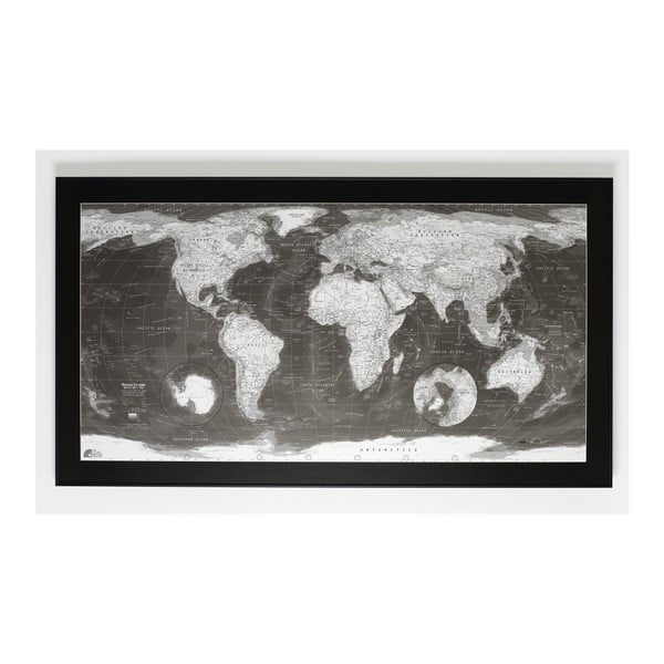 Mapa světa The Future Mapping Company Monochrome World Map, 130 x 72 cm