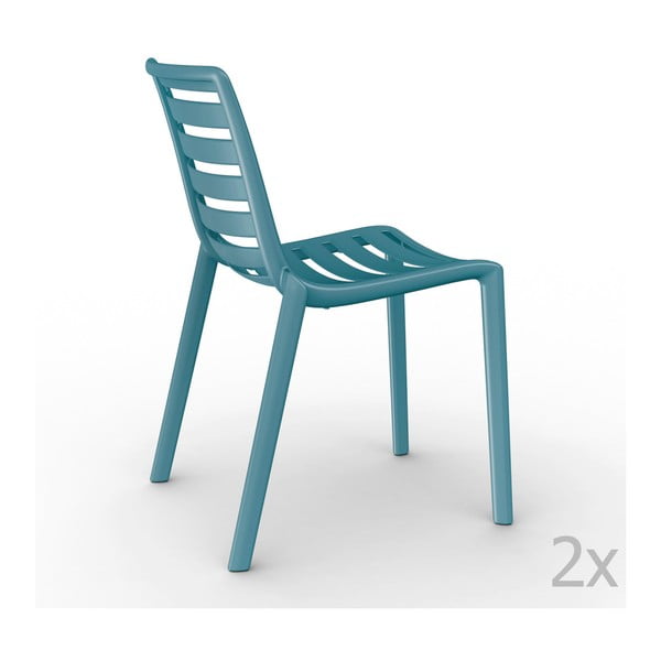Sada 2 modrých  zahradních židlí Resol Slatkat