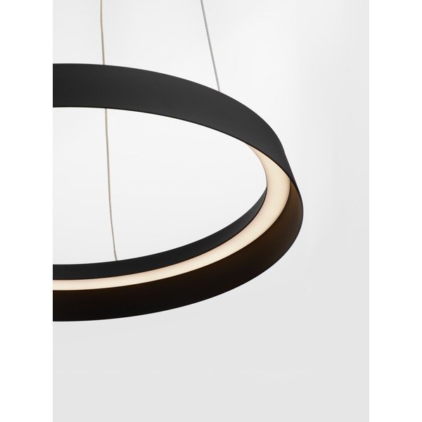 Mattmust alumiiniumist hämardatav LED-rippvalgusti akrüülklaasist varjuga, ø 45 cm Ormi - Nova Luce-image-2