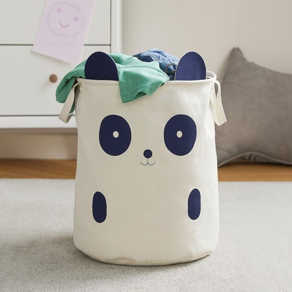 Valgest riidest laste mänguasjakorv ø 38x48 cm Mimo Panda Face - Premier Housewares-image-2