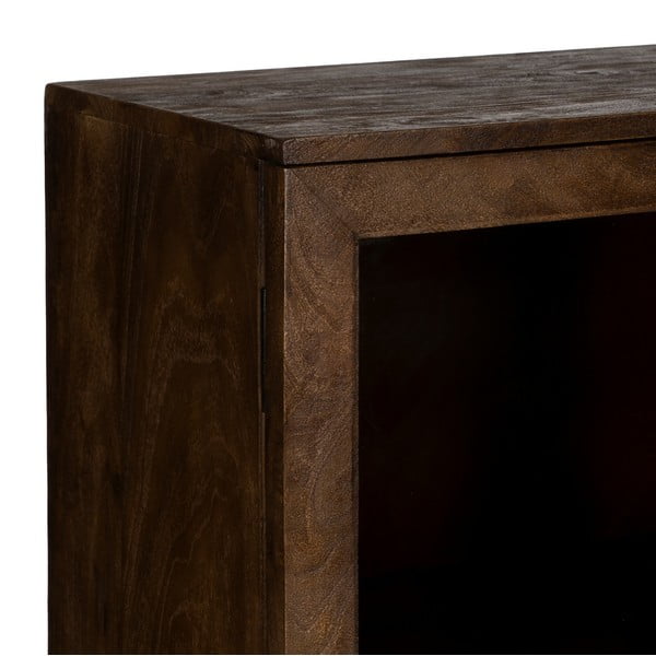 Pruun mangopuidust vitriinkapp 80x140x40 cm Ravi - Ixia-image-4