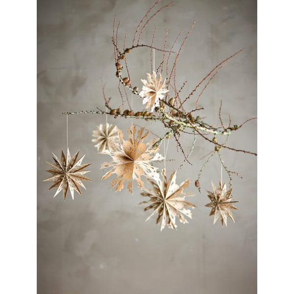 Paberist rippuvad jõulukaunistused, 6-osaline komplekt Star - Bloomingville-image-1