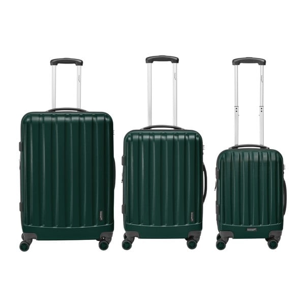 Sada 3 tmavě zelených cestovních kufrů Packenger Koffer