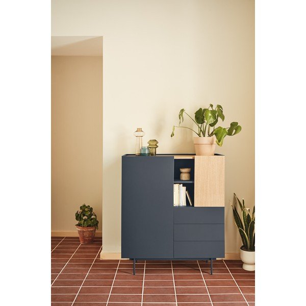 Antratsiitne-puiduvärvi tammedekooriga kõrge kummut 100x120 cm Otto - Teulat-image-1