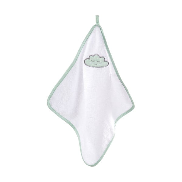 Valge puuvillane kapuutsiga laste rätik 80x80 cm Happy Cloud - Roba-image-2