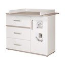 Valge jalakadekooriga mähkimislaud 117x102 cm Moritz – Roba