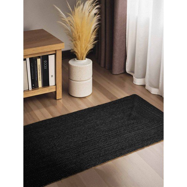 Must kahepoolne/käsitsi kootud džuudist jooksja 80x200 cm Juno - Hanse Home-image-1