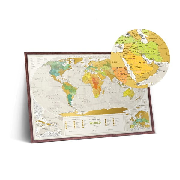 Stírací mapa světa Scratch Map of the World Geography