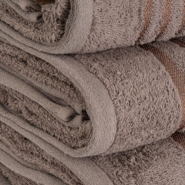 Pruun puuvillane froteerätik 100x150 cm Simple - Casa Selección-image-3