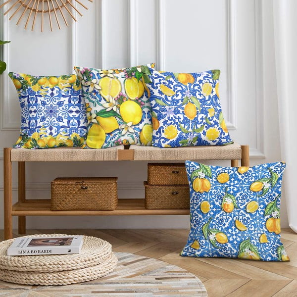 Padjakatted 4tk komplektis 43x43 cm Lemons - Mila Home