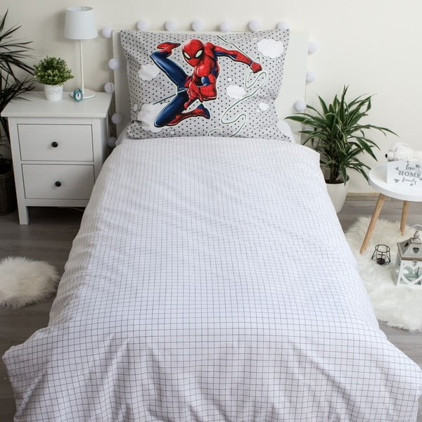 Puuvillane helendava efektiga laste voodipesu 140x200 cm Spiderman – Jerry Fabrics-image-2