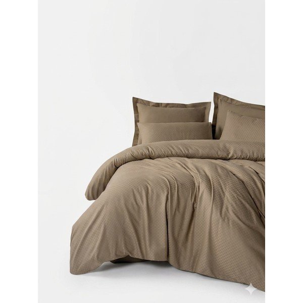 Pruun Renforcé puuvillast voodipesu üheinimesevoodile 140x200 cm Checkered - Mila Home Luxury