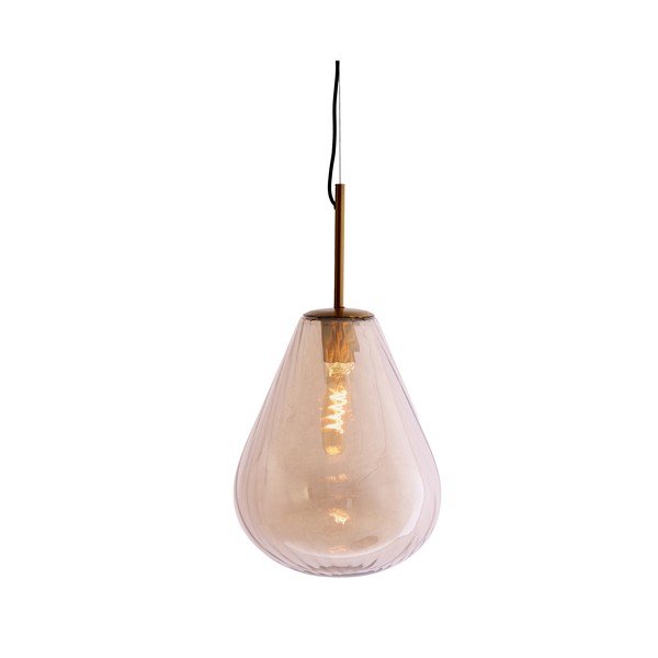 Merevaigukollane ripplamp klaasist varjuga Leona - Light & Living-image-1