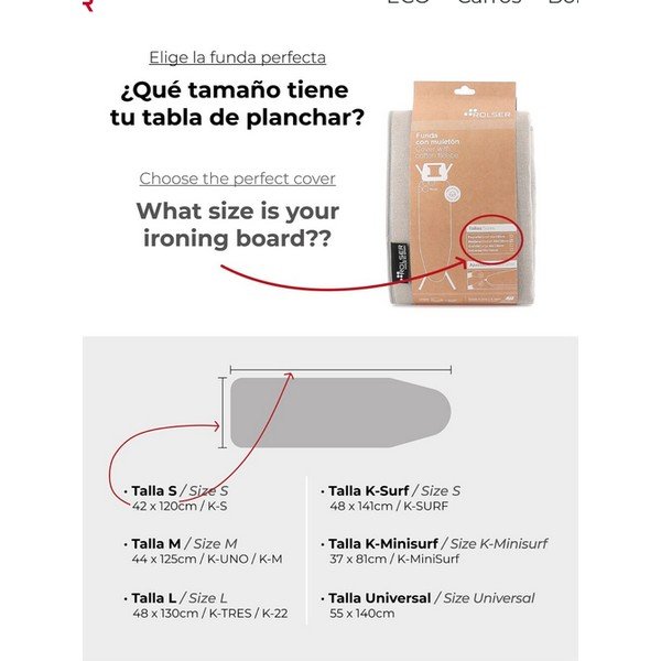 Triikimislaua kate 140x55 cm Universal - Rolser-image-1