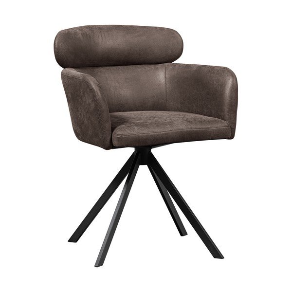 Tumepruun polsterdatud söögitool Fenne - WOOOD