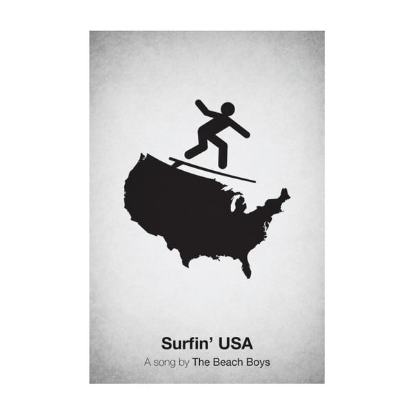 Plakát Surfin' USA, 29,7x42 cm, limitovaná edice