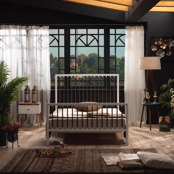 Valge metallist kaheinimesevoodi koos voodipõhjaga 180x200 cm Breeze - Kalune Design-image-3