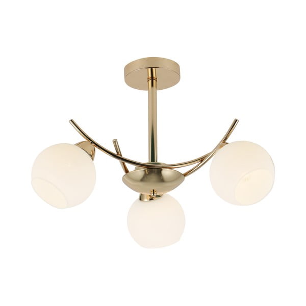 Valge-kuldne laevalgusti klaasist varjuga 36x52 cm Amos - Candellux Lighting-image-1