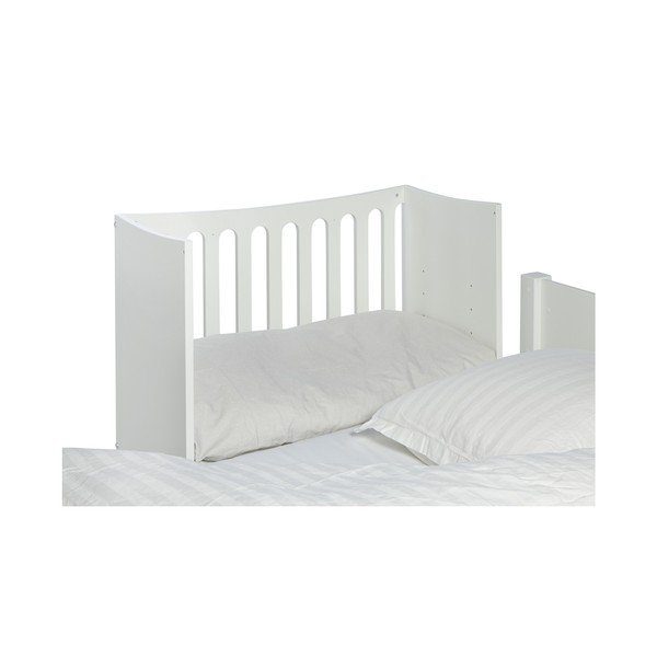 Bílá dětská postýlka na kolečkách s odnímatelnou postranní pelestí Manis-h, 89 x 44 cm-image-3