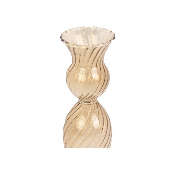 Helepruunist klaasist küünlajalg, kõrgus 17 cm Swirl - PT LIVING-image-2