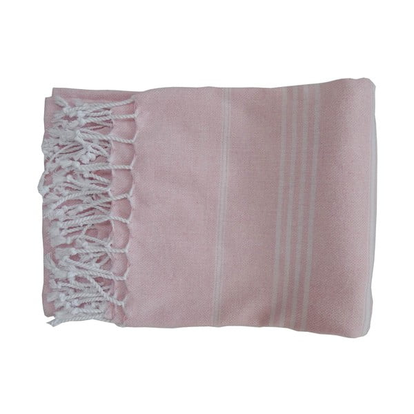 Růžová ručně tkaná osuška z prémiové bavlny Homemania Sultan Hammam, 100 x 180 cm