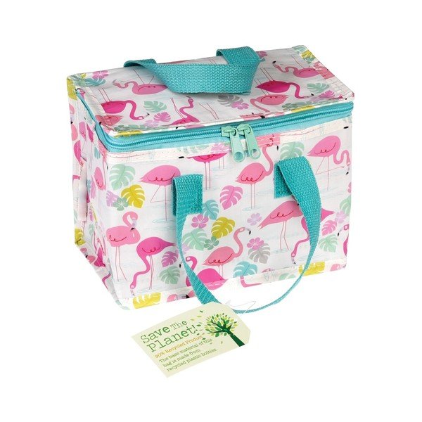 Taaskasutatud plastpudelitest valmistatud termokott Flamingo Bay, 21 x 16 cm - Rex London