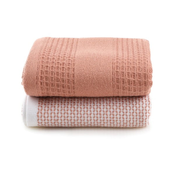 Lõhevärvi vahvlirätikud 2tk komplektis 40x60 cm Betty - Foutastic-image-3