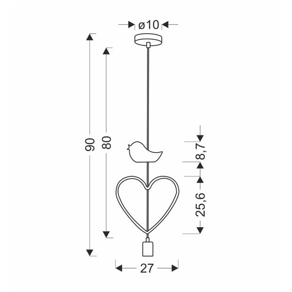 Valge ja roosa lastelamp metallist varjundiga Single - Candellux Lighting-image-2