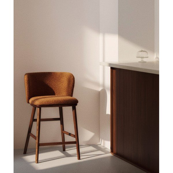 Terrakota värvi polsterdatud baaritool (istme kõrgus 65 cm) Ciselia - Kave Home-image-1