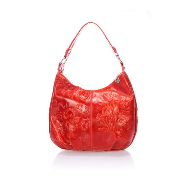 Červená kožená kabelka Lisa Minardi Pleonia