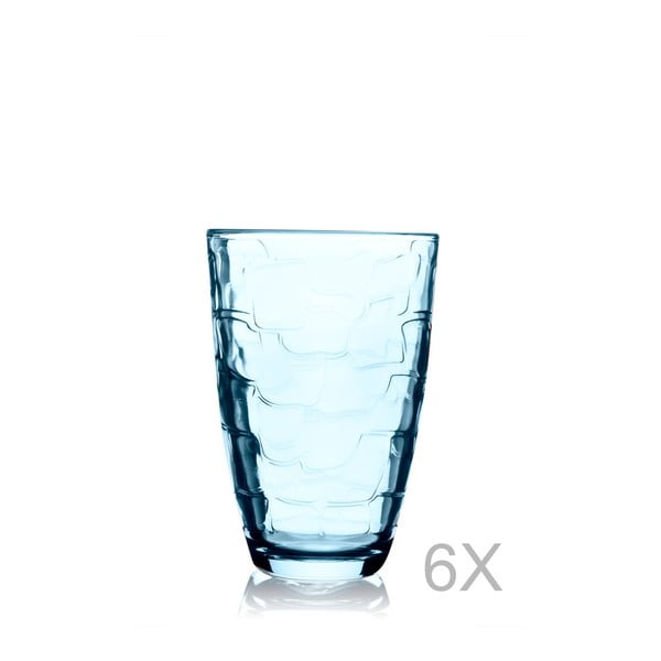 Sada 6 modrých sklenic Paşabahçe, 265 ml
