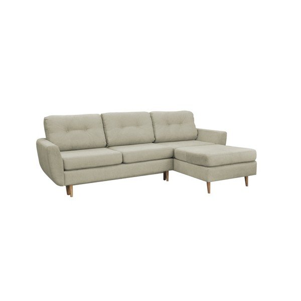 Krémová rozkládací pohovka se světlými nohami Mazzini Sofas Tulipe, pravý roh-image-1