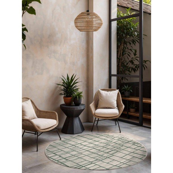 Roheline/kreemikas ümmargune sise- ja õuevaip ø 200 cm Haringey Crouch - Ted Baker-image-1