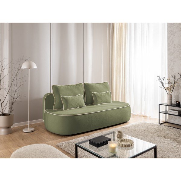 Khaki/beež sametdiivanvoodi/panipaigaga 210 cm Saga - Ropez-image-1